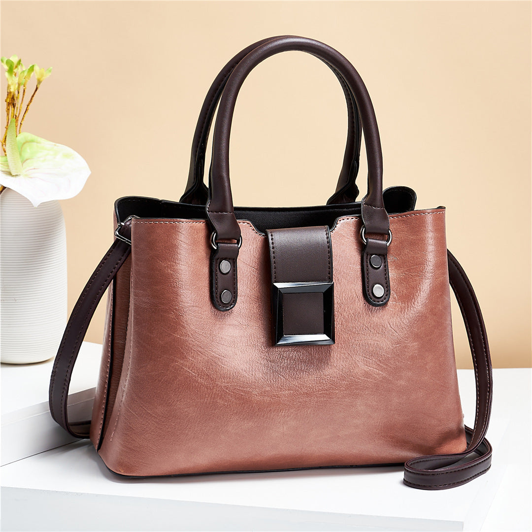 Women Shoulder Bag Big Buckle Handbags Work Daily Office Crossbody Bags - ANIBEY