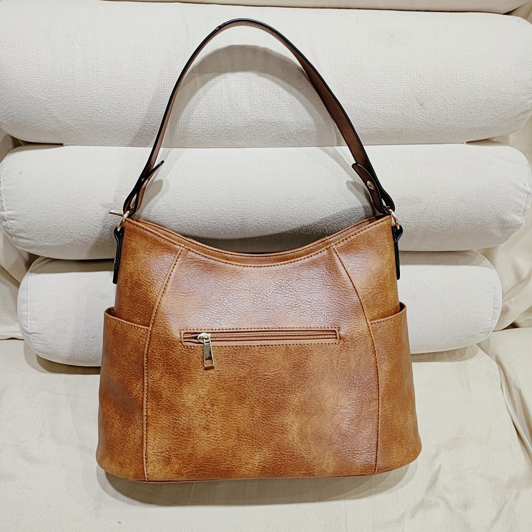 Retro Double Zipper Tassel Women's Portable Shoulder Bag - ANIBEY