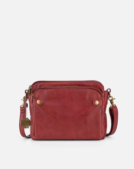 Vintage Three Layer Leather Messenger Bag - ANIBEY