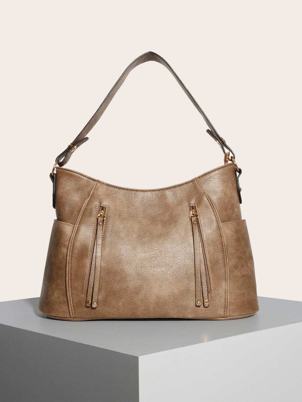 Retro Double Zipper Tassel Women's Portable Shoulder Bag - ANIBEY