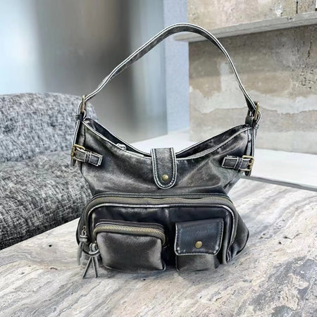 Retro High-grade Texture Multi-pocket Motorcycle Bag - ANIBEY