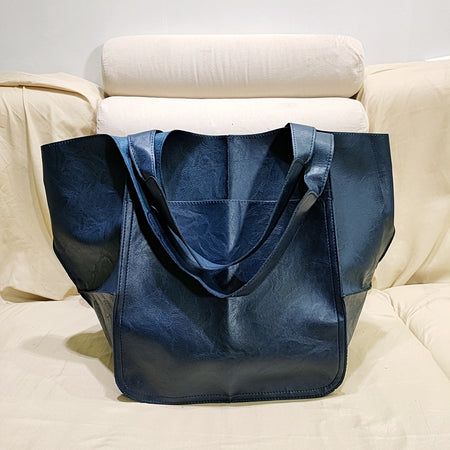 Soft Leather Large Capacity One-shoulder Tote Bag - ANIBEY
