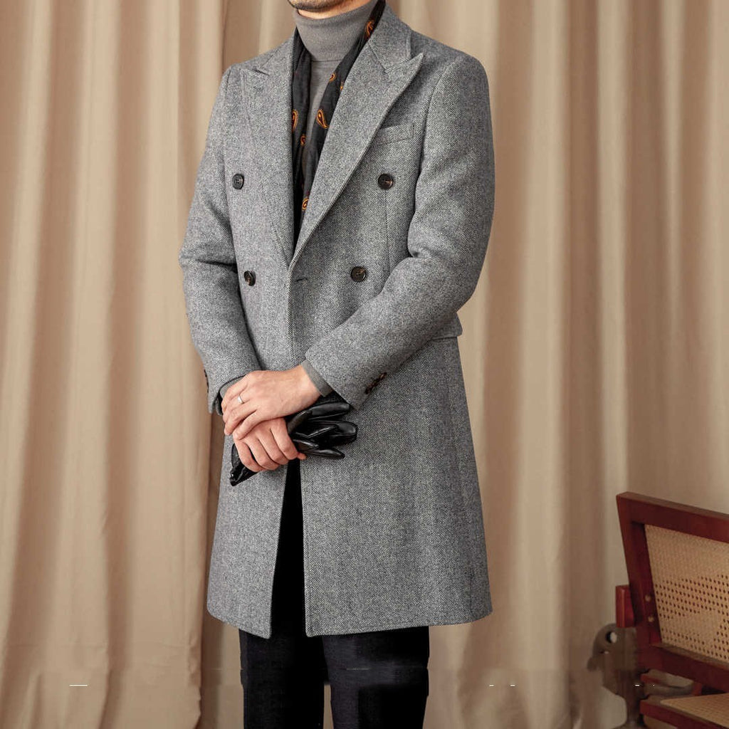Italian Slim-Fit Warm Trench Coat For Men - ANIBEY
