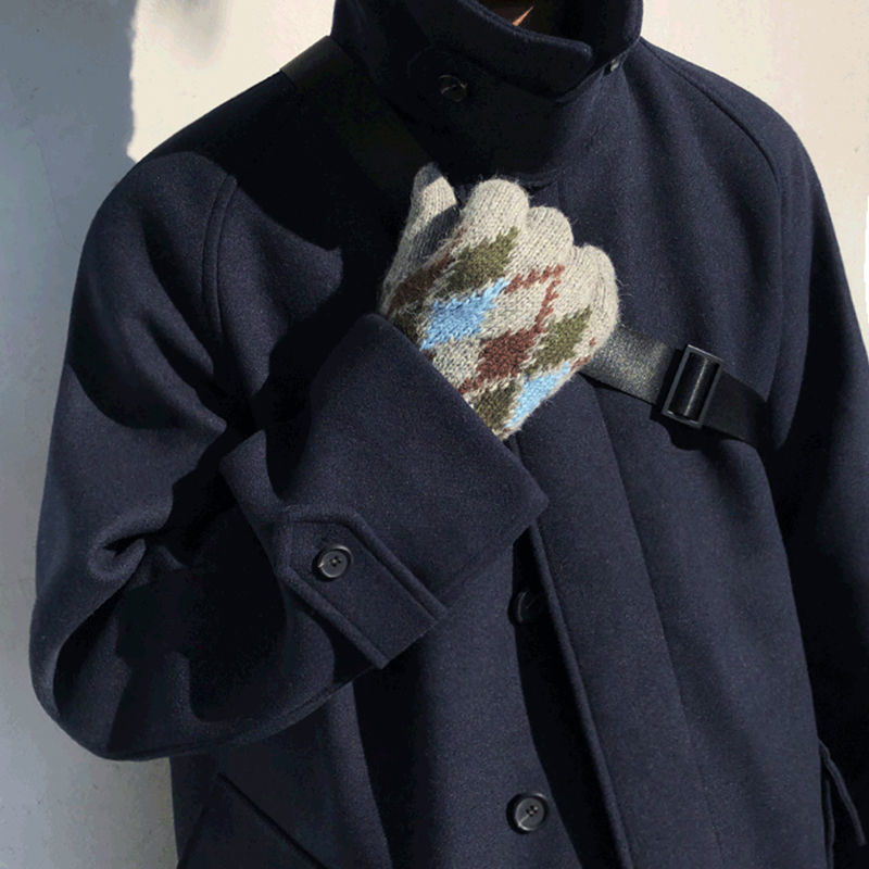 British Style Woolen Trench Coat for Men - ANIBEY