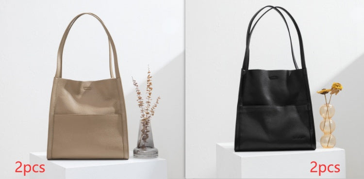 Leather Tote Large Capacity Shoulder Bag - ANIBEY