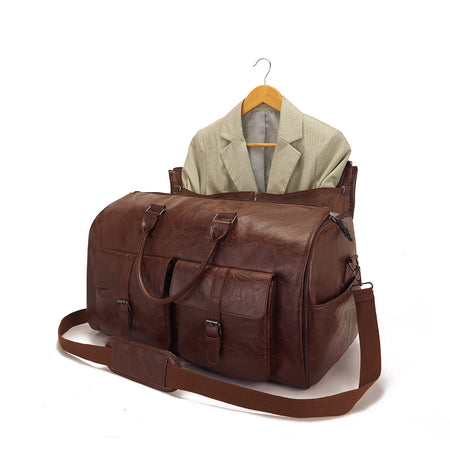 Travel Convenient Portable Garment Bag PU Leather Luggage Bag - ANIBEY