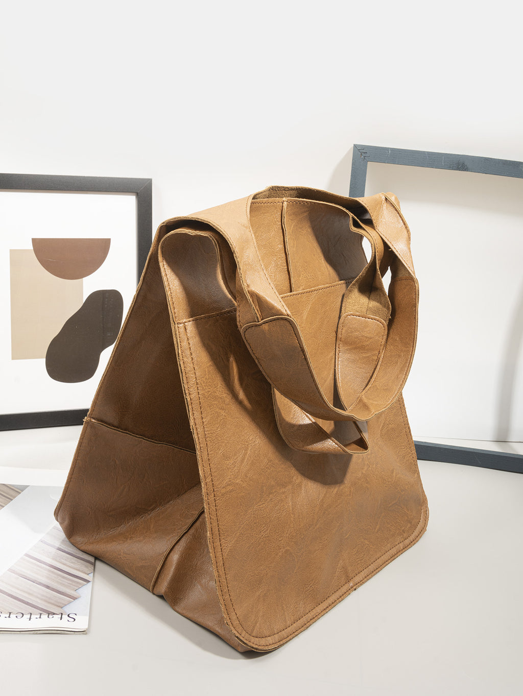 Soft Leather Large Capacity One-shoulder Tote Bag - ANIBEY