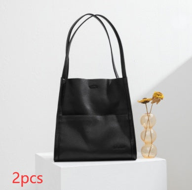 Leather Tote Large Capacity Shoulder Bag - ANIBEY